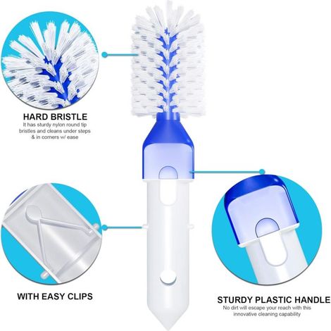 Balai de piscine et brosse d'angle Brosse à récurer polyvalente pour le nettoyage intérieur/extérieur Idéal pour les piscines creusées, les salles de bain, les cuisines et plus encore Poils (1/3)