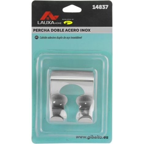 Perchas Multifunción Doble Lauxa Home - Pack 12 Uds Acero Inoxidable 5x5cm