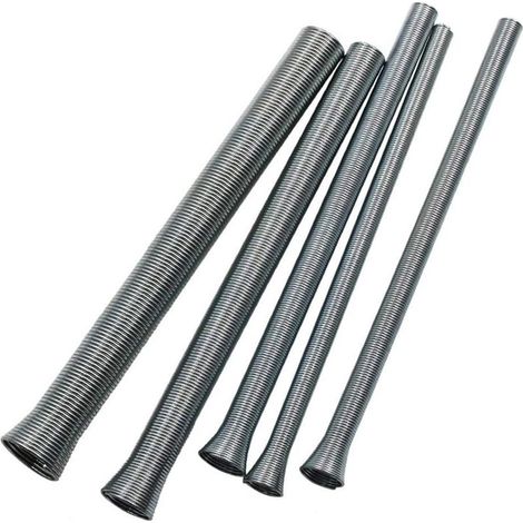 Set mit 5 federbelasteten Rohrbiegern für flexible Kupfer- und Aluminiumrohre mit Durchmessern von 6, 8, 10, 12 und 16 mm
