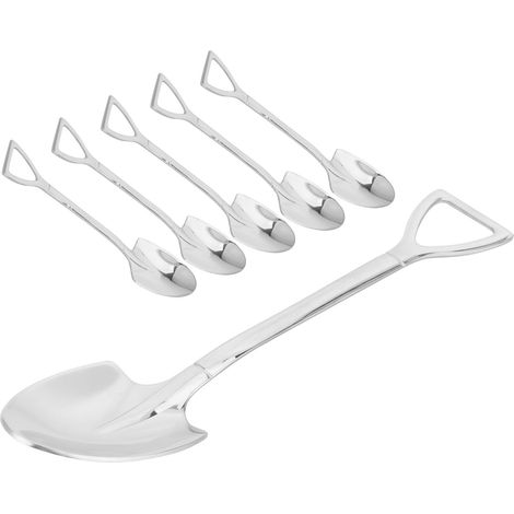 Ensemble de 5 cuillères à dessert en acier inoxydable 304 pour crème glacée, dessert et gâteaux. (1/5)