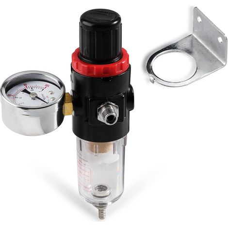 Airbrush Compresseur régulateur de pression manomètre filtre régulateur de pression d'air Mini filtre en ligne huile cascade manomètre humide avec adaptateur (1/5)