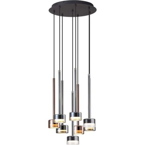 Mantra Lámpara Colgante TONIC de 8 Luces en rectangular GX53 cristal multicolor H.200cm Ø47cm (1/3)