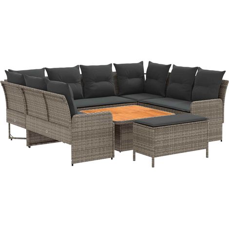 Set di Mobili 7 pz Grigio e Grigio Scuro Rattan in PE vidaXL (1/5)