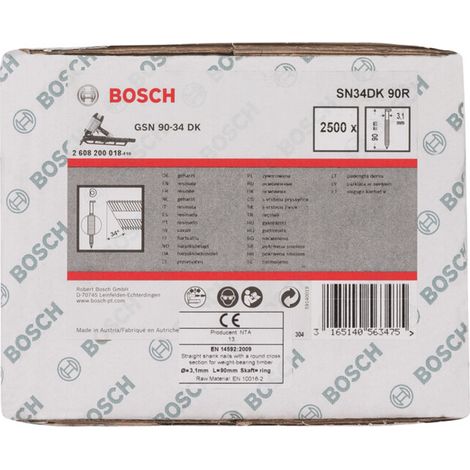 Clou à tête D SN34DK 90R, 3,1 mm, 90 mm, sans finition, rainuré, lot de 2500 (1/4)