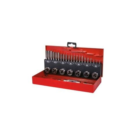 RUKO  Juego  de  31  herramientas  para  roscar  Hobbyset  HSSE-Co  5  en  casete  industrial  -  245010E