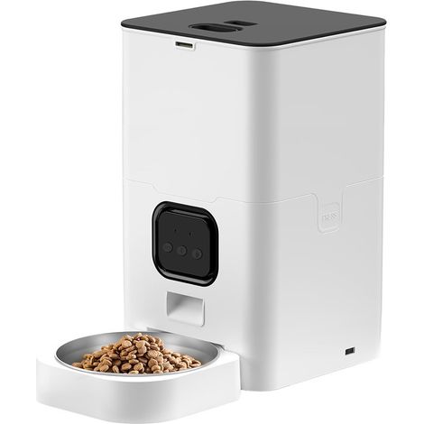 Distributeur Automatique De Nourriture - Pour Aliments Secs - Programmable Jusqu'à 4 Repas Par Jour - Enregistrement Vocal 10 S - Capacité 6 L (1/5)