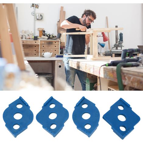 Positionneur rapide d'angles semi-arrondis pour le travail du bois (4 pièces), positionneur rapide pour machine à arrondir les angles en R (bleu) (1/5)
