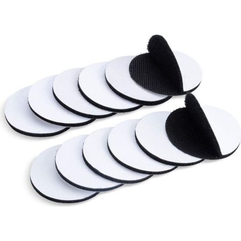 12 Pièces Bande Auto-Adhésif, 3cmx3cm Bande Agrippantes Adhésives, Ruban Adhésif Double Face, Boucle Forte de Crochet Amovible Rubans de Fixation Adhésifs Muraux, Scratch Autocollant, Noir (1/4)