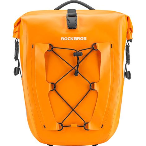 Bolsa impermeable para portaequipajes de bicicleta, ajustable, 25-32L, naranja (1/4)