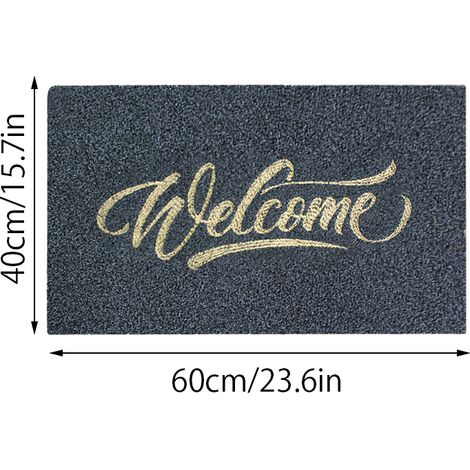 Tapis de bienvenue en fibre de polyester, tapis d'extérieur antidérapant pour entrée intérieure et extérieure (1/5)