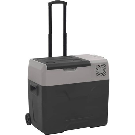 Nevera con ruedas y asa polipropileno negro y gris 40 L