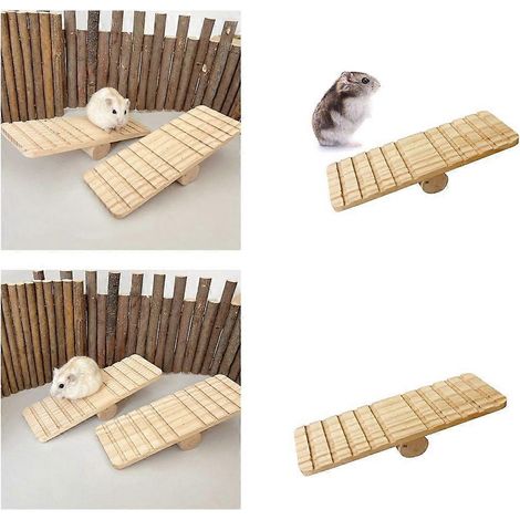 Pont en bois pour hamster, jouet pour rongeurs, balançoire molaire en bois pour hamster et souris (1/4)