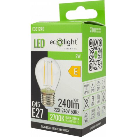 LED-Filamentlampe 6W 720lm 2700K E27 Eco Light EC61250 (1/5)