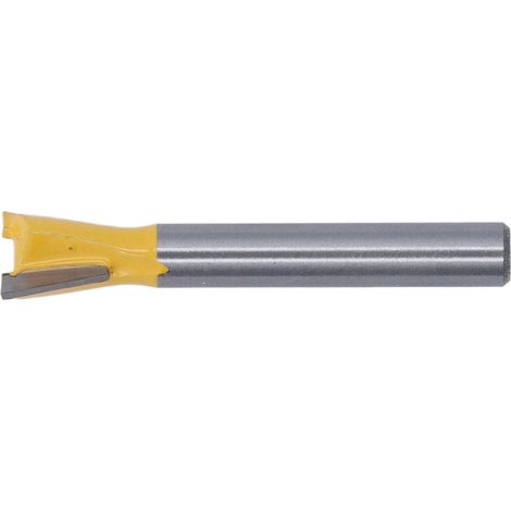 Fraise en carbure tungstène 6mm avec revêtement PTFE pour défonceuse, queue 3/8", idéale pour le travail du bois, couleur jaune. (1/5)