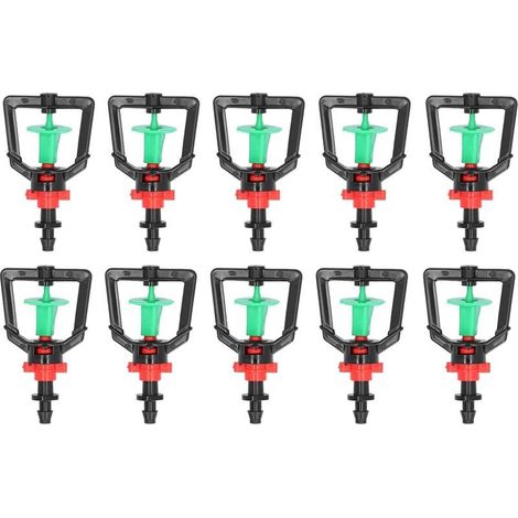 10 rotierende Sprinkler-Sets mit Mikro-Düsen vom Typ G zur Pflanzenbewässerung, Refraktions-Sprinklerdüsen zum Sprühen, für Gewächshäuser (1/5)