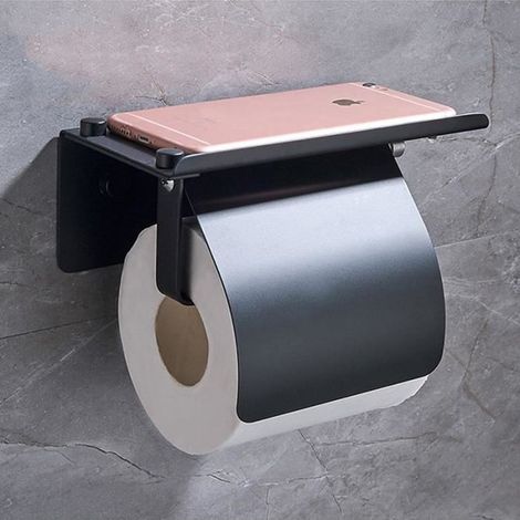 Porte-serviette - - 304 Acier Inoxydable - Noir - Installation Murale - Accessoires Salle de Bain (1/4)