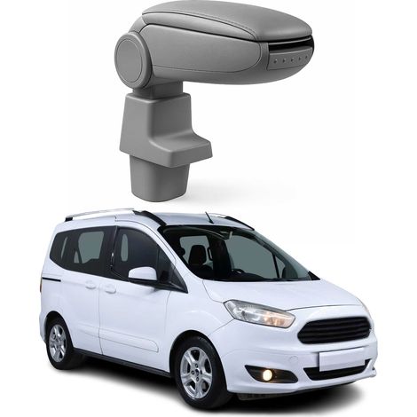 OMAC Armlehne für Ford Transit Tourneo Courier 2014-2024 - Snap-On - ABS + Kunstleder - Keine Bohrung oder Installation - Einfache Montage Gray (1/5)