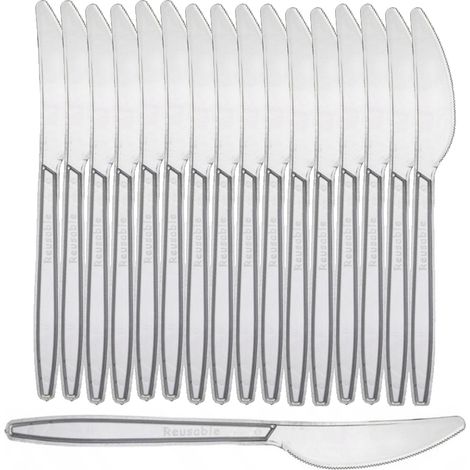 Cuchillos reutilizables LUX transparentes, 100 unidades (1/2)
