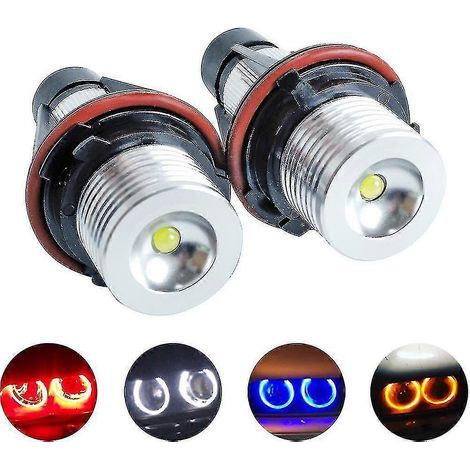 Lot de 2 ampoules LED Angel Eyes pour feux de position (compatibles avec les modèles E39, E53, E60, E61, E63, E64, E65, E66, E87, 525i, 530i, Xi, 545i et M5-hy).