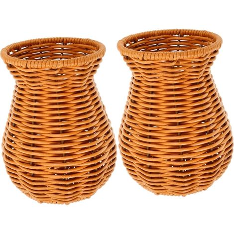 2 Pièces Vase Décoratif De Style Pastoral Simulation Vase en Rotin À Fleurs Décoratif en Plastique Panier De Fleurs Porte- Décoratif De Bureau Parure (1/5)