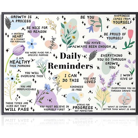 Poster d'art Mural de Motivation et de Rappel Quotidien, Affiche d'Affirmations Positives, Poster Mural de Citations Inspirantes pour Salle de Classe Décoration de Bureau 30x40 cm Sans Cadre (1/5)