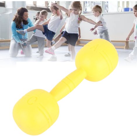 Sichere und lustige Kunststoffhanteln für Kinder, für Training und Fitness im Kindergarten (gelb). (1/5)