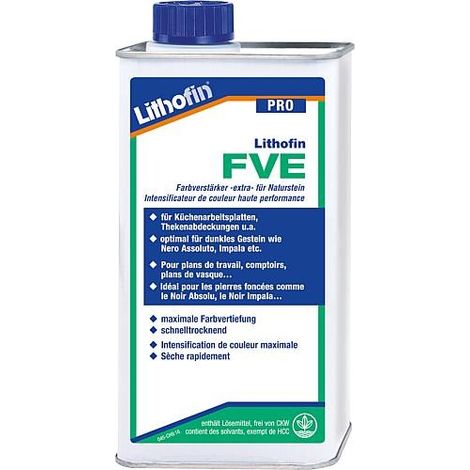 Lithofin – Rehausseur de couleur extra pour béton et chaux – Imprégnation à séchage rapide – Intensifie la couleur – Flacon de 1 l