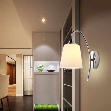 Apliques de pared, decoración de dormitorio, colgantes, aplique de pared de cristal sencillo de una sola cabeza, con personalidad, pantalla de cristal, lámpara de pared (bombilla no incluida)