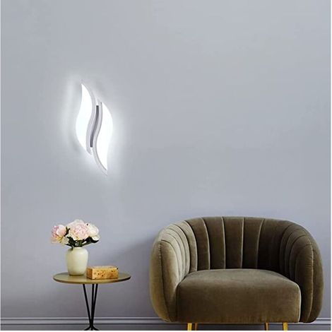 Applique murale LED 12W 1000LM – Acrylique blanc froid 6500K – Design moderne – Idéale pour bureau technique, réserve ou pièce fonctionnelle