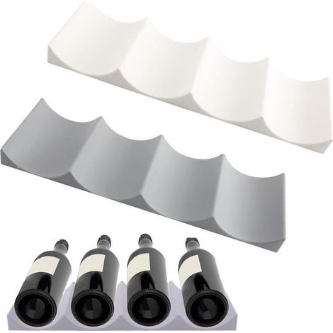 Juego de 2 soportes de silicona para botellas - Organizador para refrigerador, mesa, cocina y bar - Ideal para almacenar vino y bebidas (1/5)