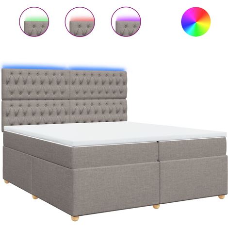 Maison Exclusive - Giroletto a Molle con Materasso Tortora 200x200 cm in Tessuto (1/5)