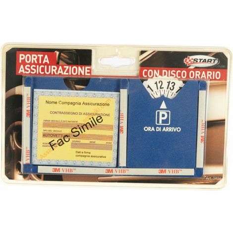 Porta assicurazione con disco orario in plastica per auto