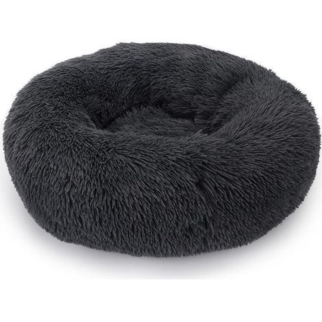 TAISHENGDA-Lit Moelleux Rond Panier pour Chats et Chien, Extra Large Lavable Coussin, Panier Chien Donut, Confortable Lavable Lit pour Animaux, (100cm,Gris Foncé) (1/5)