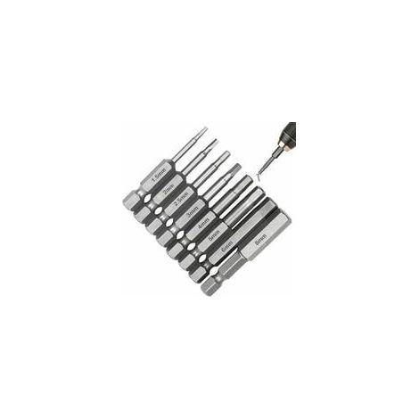 8 PCS Hex Tige Tournevis Magntique Embouts de Vissage Magntique S2 Acier Tournevis Triwing 1.5/2/2.5/3//4/5/6/8 Embout Allen Visseuse lectrique pour Tournevis lectriques et Manuels(5cm) (1/5)