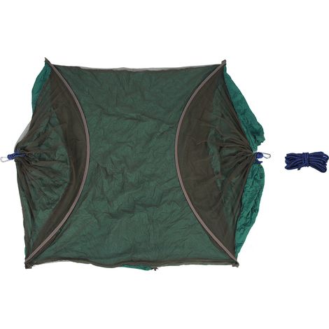 Hamac de Camping Portable Double et Simple avec Suspension Intégrée pour Intérieur et Extérieur Vert Foncé (1/5)