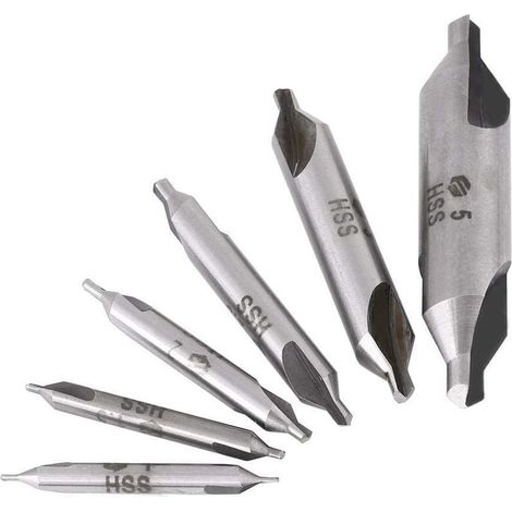 Kit de 6pcs Forets à Centrer HSS 60° Ø 1/1.5/2/2.5/3/5mm pour Métal (1/5)