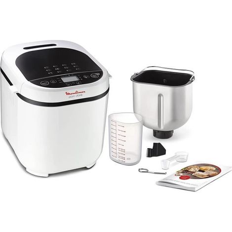 Machine à Pain - Moulinex - OW210130 - 12 Programmes - 720 Watts - Plastique Blanc