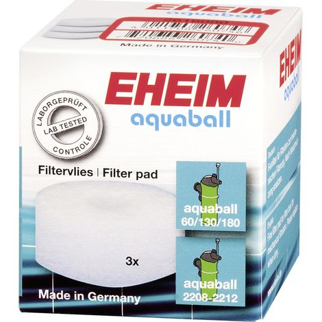 Eheim Filtervlies für Aquaball 60/130/180 und Aquaball 2208-2212 - 3 Stück Schwamm-/Mattenfilter