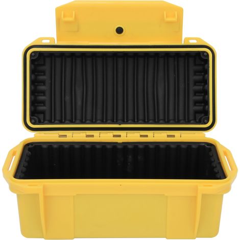 Boîte à outils de rangement jaune en plastique ABS renforcé, résistante aux chocs et à l'eau, avec coussin de protection. (1/5)