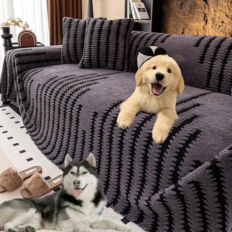 JSSEVN - Soft plush non-slip sofa cover, scratch-resistant sofa cover, washable pet-friendly rug (180 x 130 cm) (1/5)