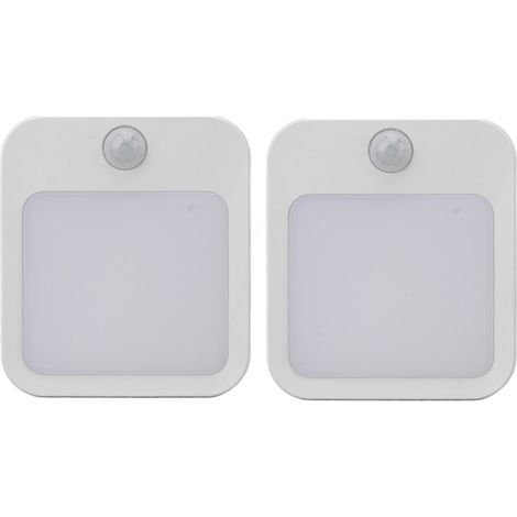 Mini warm white LED night light with motion sensor, 2 pieces, plug-in night light, adjustable brightness (1/5)