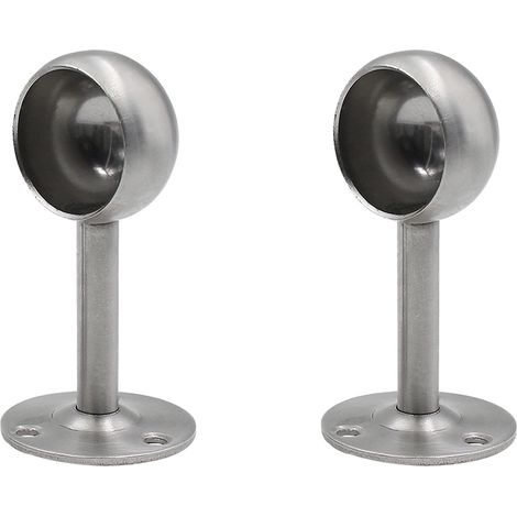 Support Pour Barre De Rideau De Douche - Acier Inoxydable - Fixation Plafond Ou Mur - Lot De 2 Avec 6 Vis