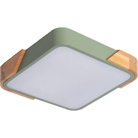 Plafonnier LED - Carré - 18 W - 325 x 325 mm - Température de couleur réglable 2700-6500 K - Finition bois - Semi-transparent - 1 pièce (1/5)
