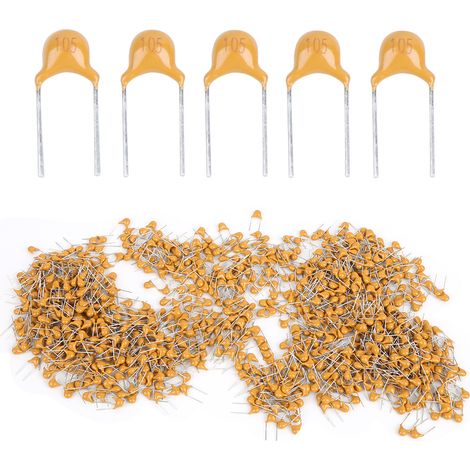 Condensateur céramique 1000 pièces 1UF monolithique, pas 5,08MM, 50V, tolérance 10%, boîtier radial (1/5)
