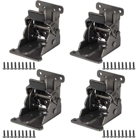 Charnière Pliante Autobloquante 4Pcs Charnière Pliante pour Pied de Table 0-90 Degrés Charnière Rallonge Table Pliante avec Vis pour Pieds Pliants, établi, Extension de Bureau (Noir)