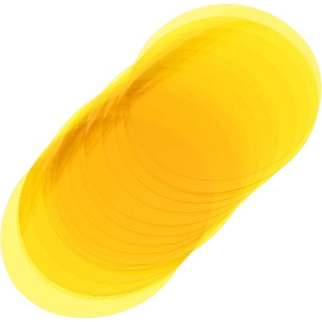 Filtres Adhésifs Ronds Jaunes - Lot de 20 - En PET Transparent - Création Ambiance Chaude - Pour Salon et Chambre - Diamètre 5 cm