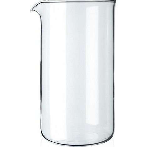 Verre à piston de rechange 8 tasses en verre borosilicate – Résistant jusqu'à 250°C – Diamètre 10 cm – Compatible cafetières 1L