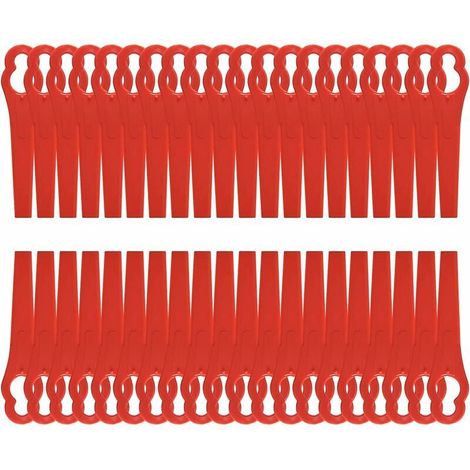 120 Pcs Lame Coupe Bordure Tondeuse à Gazon Rouge Lames en Plastique de Rechange 8,5cm Tondeuse à Gazon en Plastique Lames pour Jardin et Pelouse Coupe Bordures Grass Trimmer （120 Pcs） H208