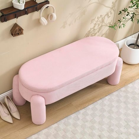 Banc de rangement avec coffre intégré, idéal pour une entrée, une chambre ou un salon. Assise rembourrée en tissu chenille et structure en bois massif. Dimensions : 112 x 43 x 43 cm. Gris. (1/5)