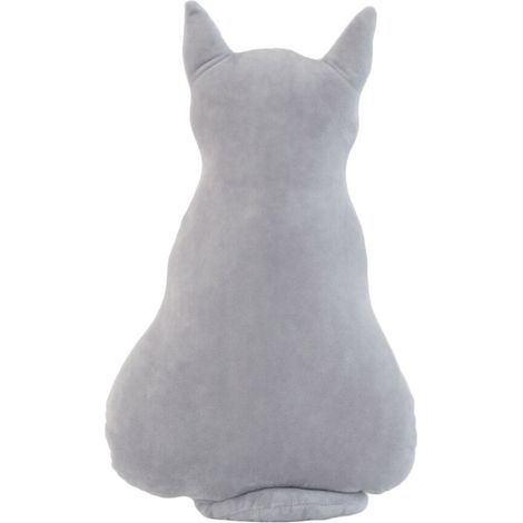 Oreiller de canapé jouet ombre de dos de chat mignon,-gris 30 cm (1/5)